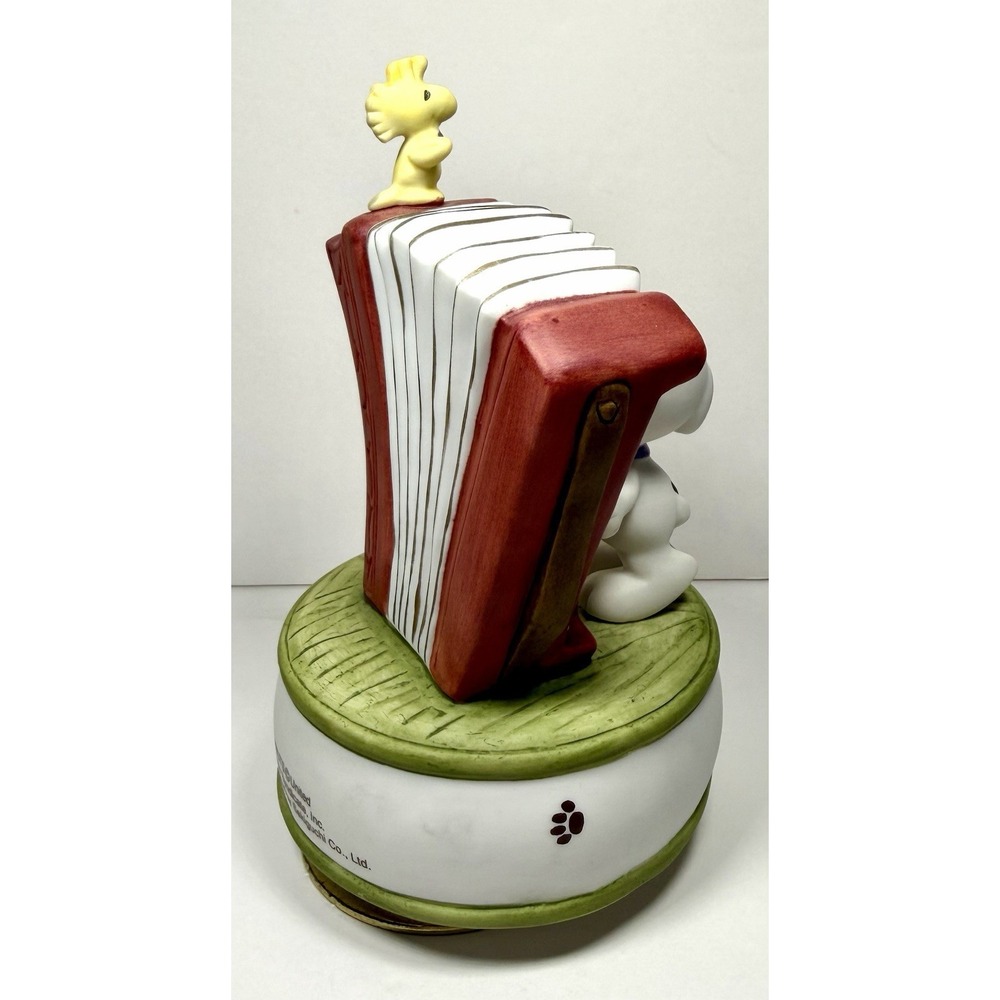 Vintage Sekiguchi PEANUTS Snoopy Japan Music Box Musical Figure Accordion RARE - Picture 8 of 17